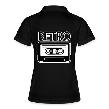 Cassette Oldschool - Design RÉTRO - Polo respirant Femme - noir/blanc - Dos