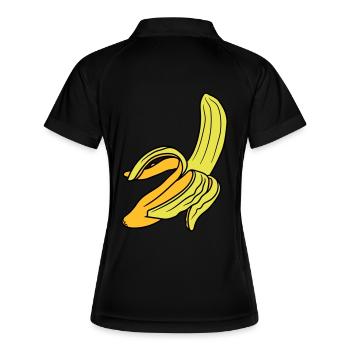 ouvert bananes pelées nourriture délicieuse - Polo respirant Femme - noir/blanc - Dos