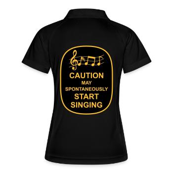 peut spontanément commencer à chanter - Polo respirant Femme - noir/blanc - Dos