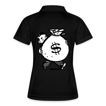 homme d'argent sac idée cadeau grand terrain Cartoon - Polo respirant Femme - noir/blanc - Dos