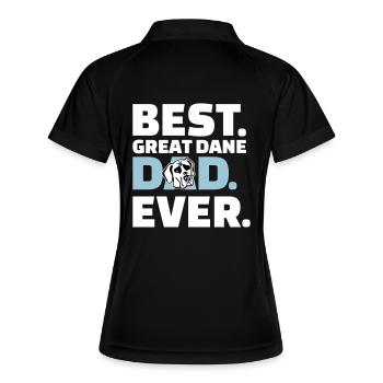 Dogge - Frauen Polo atmungsaktiv - Schwarz/Weiß - Hinten