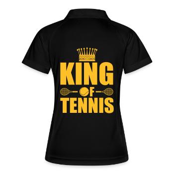 King of tennis - Frauen Polo atmungsaktiv - Schwarz/Weiß - Hinten