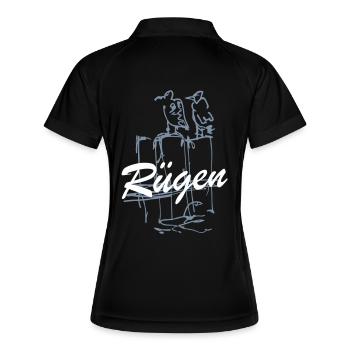 Rügen Insel Rügen I love Rügen Rügenliebe Ostsee - Frauen Polo atmungsaktiv - Schwarz/Weiß - Hinten