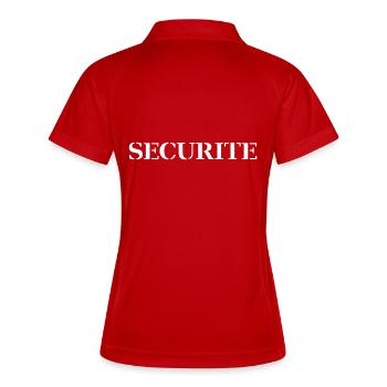 Sicherheit - Frauen Polo atmungsaktiv - Rot/Weiß - Hinten