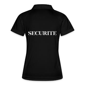 Securité - Polo respirant Femme - noir/blanc - Dos