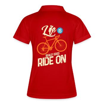Cycling - Women's Polo breathable - red/white - Back