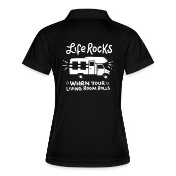 camping - Polo respirant Femme - noir/blanc - Dos