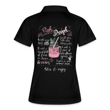 Pink Drink - Frauen Polo atmungsaktiv - Schwarz/Weiß - Hinten