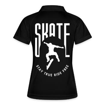 Skater Silhouette Restez libre de rider - Polo respirant Femme - noir/blanc - Dos