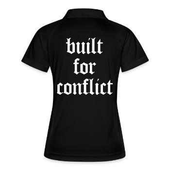 Built for Conflict - Bodybuilding & Gym - Frauen Polo atmungsaktiv - Schwarz/Weiß - Hinten