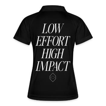 Low Effort, High Impact - Frauen Polo atmungsaktiv - Schwarz/Weiß - Hinten