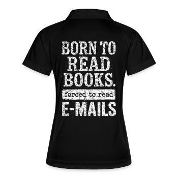 Livres nés pour lire – Déclaration - Polo respirant Femme - noir/blanc - Dos