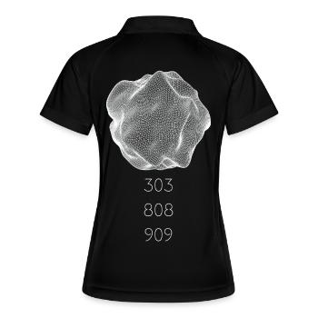 Techno abstract drawing, synthesizer 303 808 909 - Women's Polo breathable - black/white - Back