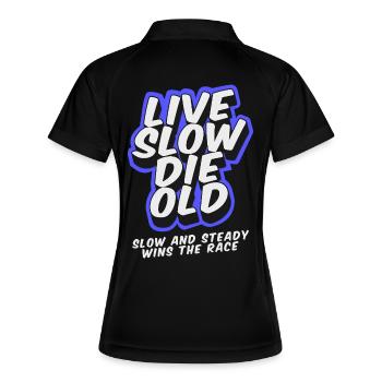Live Slow Die Old - LSDO - Polo respirant Femme - noir/blanc - Dos
