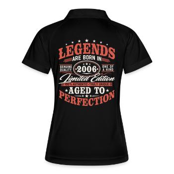 2006 Jahrgang Vintage Geburtstag Geschenk Retro - Frauen Polo atmungsaktiv - Schwarz/Weiß - Hinten