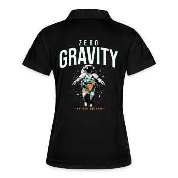 Zero Gravity Astronaut Erde Weltraum - Frauen Polo atmungsaktiv - Schwarz/Weiß - Hinten