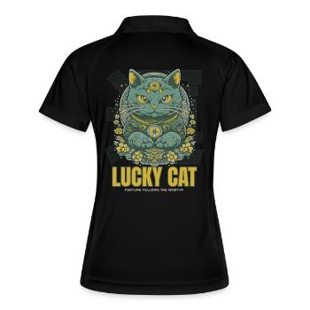 Lucky Cat Glückskatze Maneki Neko Jade - Polo respirant Femme - noir/blanc - Dos