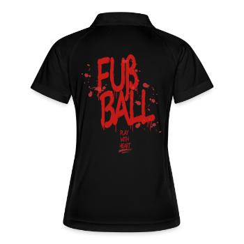 Pour le graffiti de balle : Jouez avec le cœur - Polo respirant Femme - noir/blanc - Dos