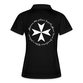 Croix de l'Ordre des Hospitaliers - Polo respirant Femme - noir/blanc - Dos