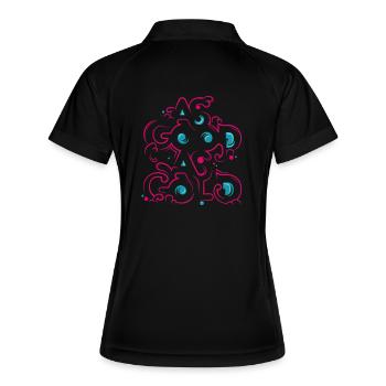 Ornement Neon Floral - Polo respirant Femme - noir/blanc - Dos