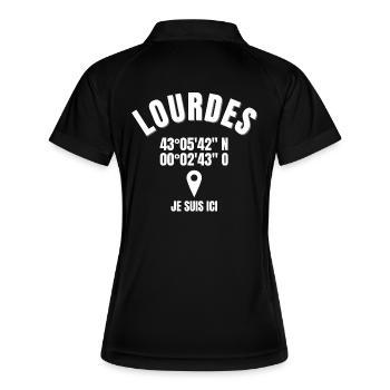 Lourdes, 65286, Sanctuaire Notre-Dame - Polo respirant Femme - noir/blanc - Dos