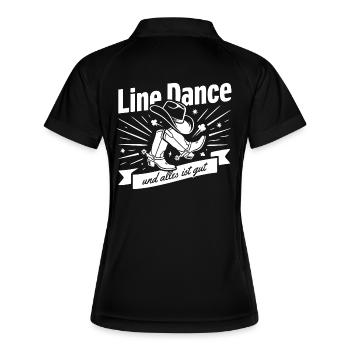Line Dance Boots Spruch - Frauen Polo atmungsaktiv - Schwarz/Weiß - Hinten