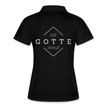 Beste Gotte - Geschenk Patentante/Gotti - Frauen Polo atmungsaktiv - Schwarz/Weiß - Hinten