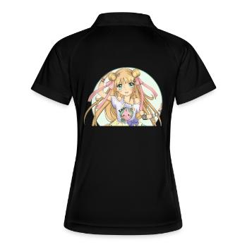 Manga - Frauen Polo atmungsaktiv - Schwarz/Weiß - Hinten