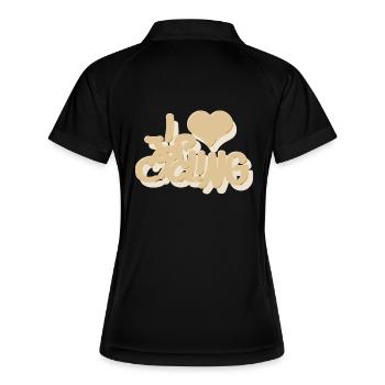 I_love_Cycling_beige - Women's Polo breathable - black/white - Back