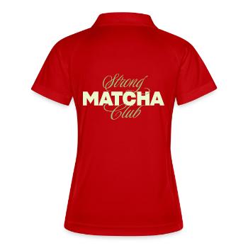 Starker Matcha Club - Frauen Polo atmungsaktiv - Rot/Weiß - Hinten