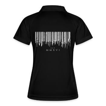 Barcode Tropfen White Est. MMXVI - Frauen Polo atmungsaktiv - Schwarz/Weiß - Hinten