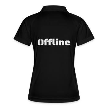 Offline - Frauen Polo atmungsaktiv - Schwarz/Weiß - Hinten