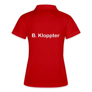 B. Kloppter - Frauen Polo atmungsaktiv - Rot/Weiß - Hinten