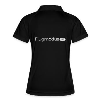 Flugmodus an. – Minimalistisches Design in Weiß - Frauen Polo atmungsaktiv - Schwarz/Weiß - Hinten
