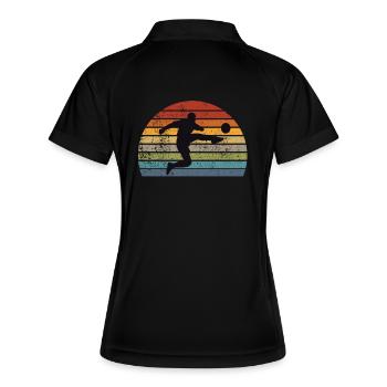 Fußball - Frauen Polo atmungsaktiv - Schwarz/Weiß - Hinten