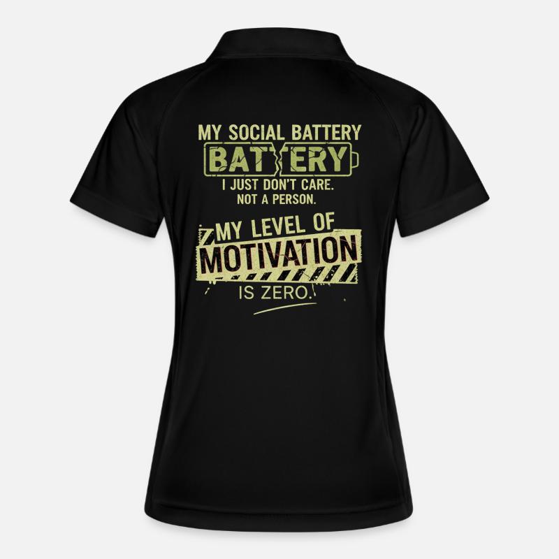 Zero Motivation Social Battery - Women's Polo breathable - black/white