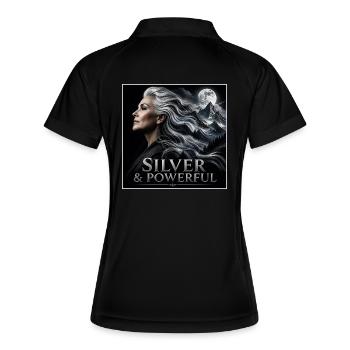 Proud Silver Sister Grey Hair Power - Women's Polo breathable - black/white - Back