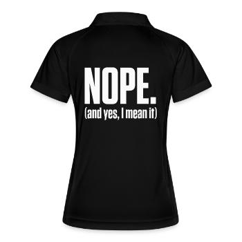 Nein, ich meine es ernst, PDA, neurodivergenter Stolz, - Frauen Polo atmungsaktiv - Schwarz/Weiß - Hinten