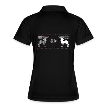 Noël, Renne - Polo respirant Femme - noir/blanc - Dos