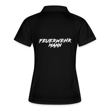 Cooles Feuerwehrmann Freiwillige Feuerwehr Held - Frauen Polo atmungsaktiv - Schwarz/Weiß - Hinten