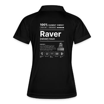 Raver-Lebensstil Weiß - Frauen Polo atmungsaktiv - Schwarz/Weiß - Hinten