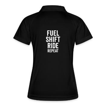 Mouvement du cycle énergétique - Polo respirant Femme - noir/blanc - Dos