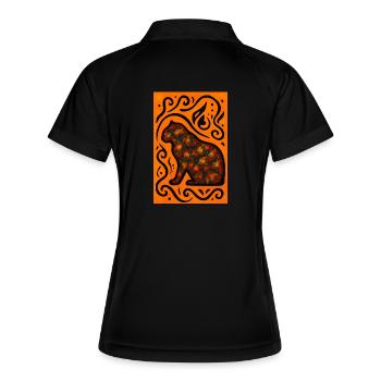 Mystic Cat Mandala Orange - Women's Polo breathable - black/white - Back