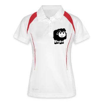 Schwarzes Schaf Klein Süß Niedlich Lamm Cool Comic - Frauen Polo atmungsaktiv - Weiß/Rot - Vorne