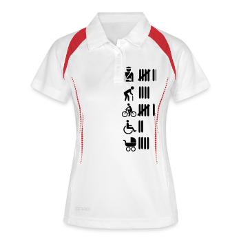 Abschussliste - Frauen Polo atmungsaktiv - Weiß/Rot - Vorne