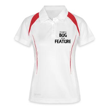 It's not a bug, it's a feature - Frauen Polo atmungsaktiv - Weiß/Rot - Vorne