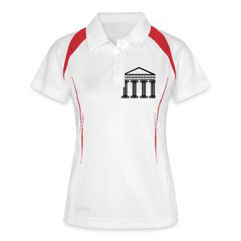 griechisches antikes gebäude - Frauen Polo atmungsaktiv - Weiß/Rot - Vorne