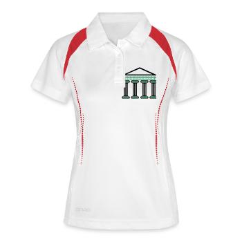 griechisches antikes gebäude - Frauen Polo atmungsaktiv - Weiß/Rot - Vorne