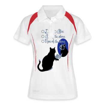 Schrödingers Katze, Fragebogen - Frauen Polo atmungsaktiv - Weiß/Rot - Vorne