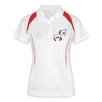 Dog, Furious, Biting, , Aggressive, Attack - Women's Polo breathable - white/red - Front